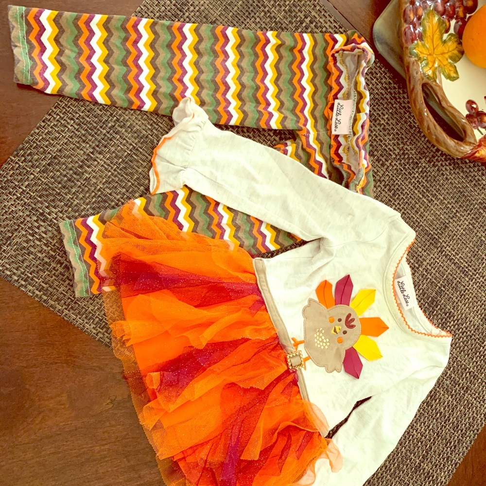 Little Lass CUTE🍁Thanksgiving 🦃outfit set